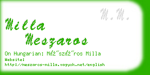 milla meszaros business card